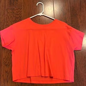 Lululemon Cates T-Shirt, size 4, pinkish orange